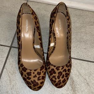 Merona cheeta print heels size W8